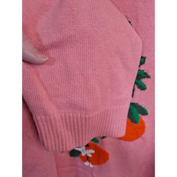 Talbots Pink Crew Neck Sweater With Bold‎ Oranges Size 2X - Picture 5 of 8